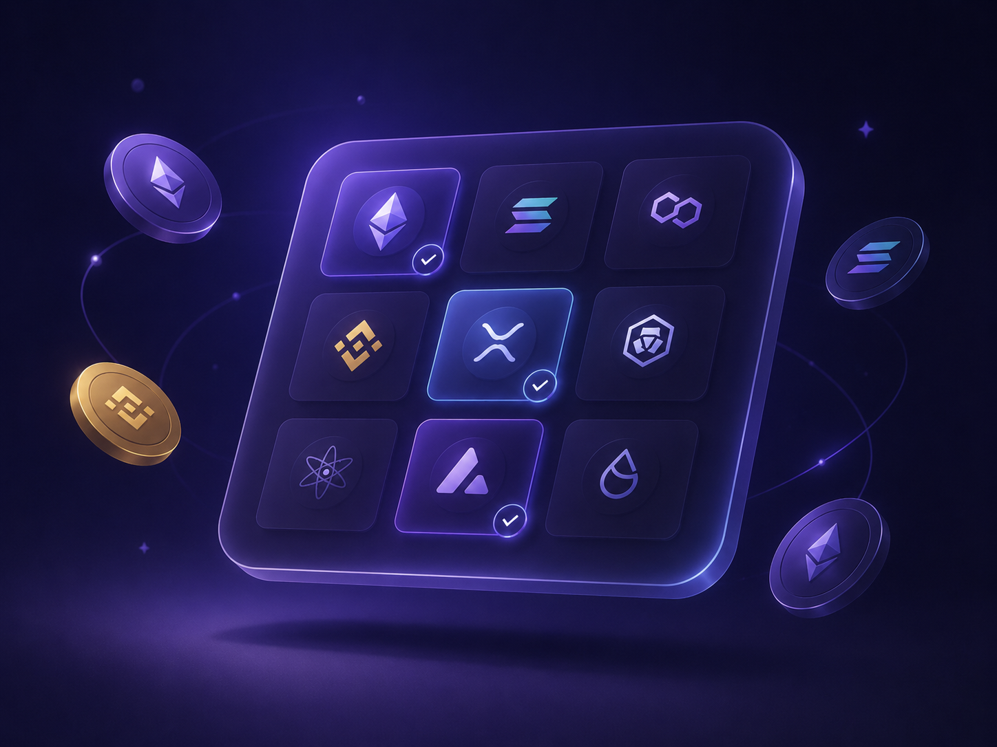 Illustration for choosing crypto assets to manage